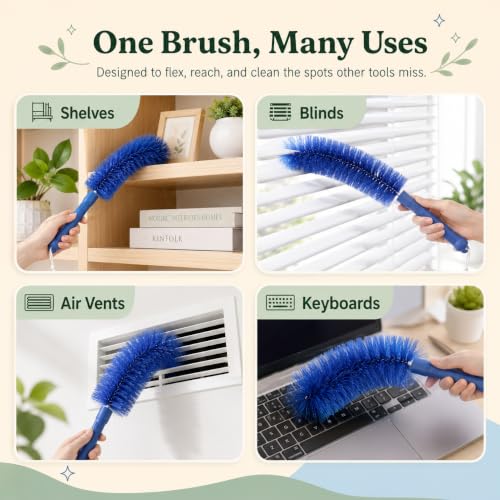 2026 New Bendable Microfiber Duster, Upgrade Reusable Bendable Cleaning Brush for Home Electric Fan Air Conditioner Car Vent Curtains Cleaner(2 Colors) - view 4