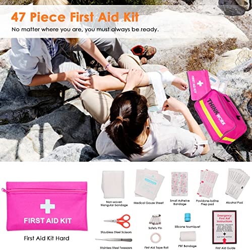 Pink Car Emergency Kit with Pink Car Tool Set, First Aid Kit - view 3