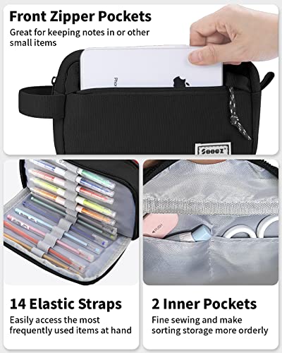 Big Capacity Pencil Pen Case, Upgraded Canvas Pencil Pouch Pencil Bag - view 3