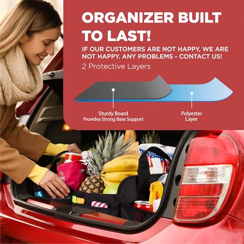 Car & Vehicle Trunk Organizer for SUV, Truck & Auto Storage, Standard Black - view 5