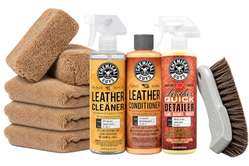 9-Piece Leather Cleaner & Conditioner Kit for Car Interiors