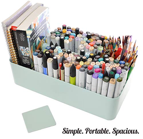 2 PACK - Portable DIY 8 Dividers Durable Plastic Tote Basket Bin Tool & Supply Cleaning Caddy with Handle Made In USA (Mint) - view 5