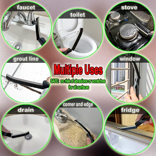Crevice Cleaning Brush for Deep Cleaning Bathroom Tile, Kitchen Sink and Window Tracks, Multi-Purpose Hard Bristle Cleaning Brush for Household Use, Cleaning Brushes Small Spaces, Gap Cleaning Tool - view 3