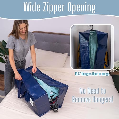 6 Pack Heavy Duty Moving Bags with Backpack Straps, Zippers & Handles, Extra Large Packing Bags for College Dorm Essentials, Moving Supplies Alternative to Cardboard Moving Boxes - view 5