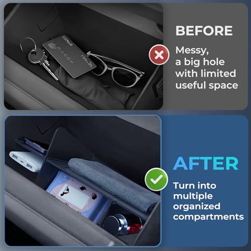 Glove Box Organizer Compatible with Ford Maverick 2026 2025 2024 2023 2022, Interior Accessories Glove Box Divider Compartment Storage Insert Tray for 2022-2026 Maverick, Black - view 3