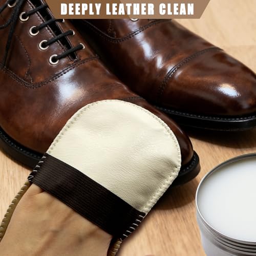 Leather Cleaner and Conditioner, Mink Oil with Brush & Glove, Soften & Protect Leather for Car Seat, Couch, Shoes - view 6
