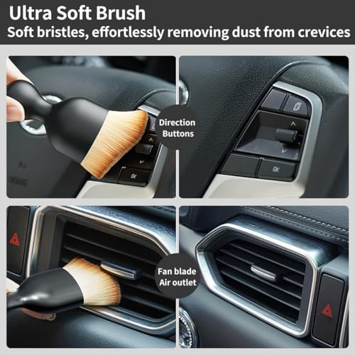 QioTceen Car Detailing Brush Set - 4-Piece Kit for Interior & Exterior Cleaning - Premium Car Wash Brush for Professional Results ﻿car Duster Interior - view 5