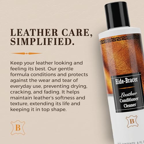 Leather Cleaner and Conditioner 8 Fl Oz | Cleans, Conditions, Protects | Prevents Drying, Cracking & UV Fading of Leather Jackets, Furniture, Car Seats, Purses - view 2