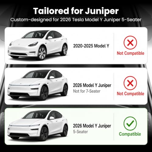 Rear Trunk Storage Bins for 2025-2026 Tesla Model Y Juniper, TPE Side Cargo Organizer Boxes with Lids, Waterproof Anti-Rattle Trunk Storage Accessories for 5-Seater, Black - view 2