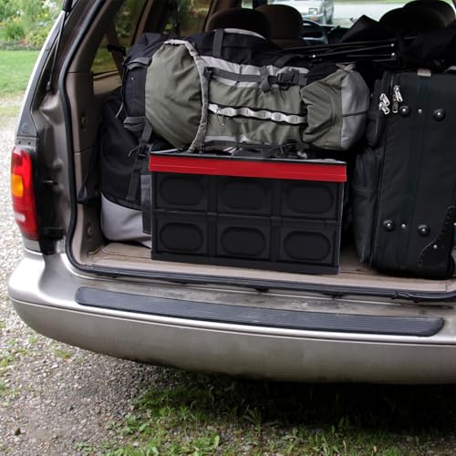 30l Foldable Plastic Car Trunk Storage Box with Cover, Two-tone Organizer - view 4