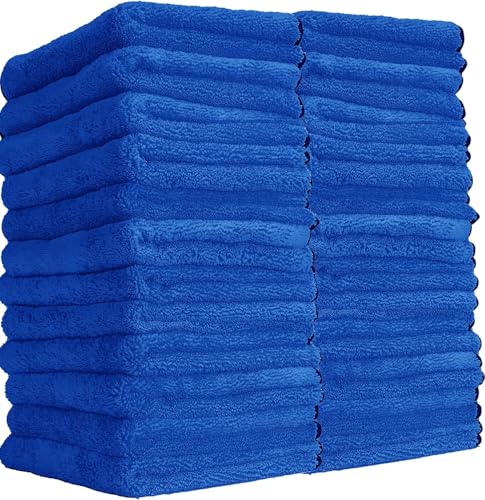 Professional Microfiber Towels, 16 x 16 in, Blue, 24 Pack - view 2