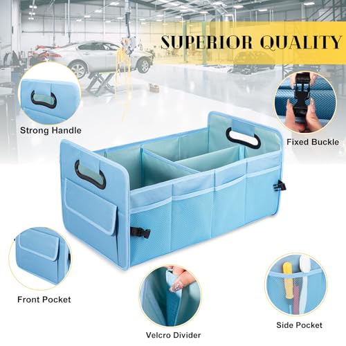Car Trunk Organizer, Collapsible Car Organizers and Storage Light Blue - view 2