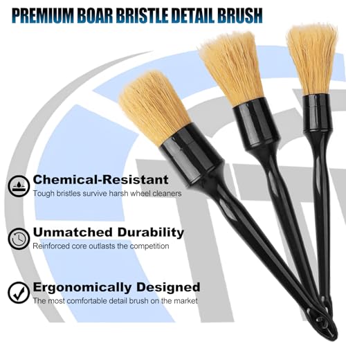 8Pcs Wheel Brush, Tire Brush, Wheel Cleaner Brush Set - 2 Soft Wheel Cleaning Brushes, Detailing Brush & Hard Tire Scrubber, Flexible and Durable Rim Cleaning Brush Kit for Wheels and Tires - view 2
