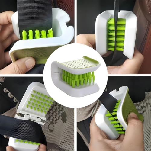 Car Seat Belt Cleaning Brush, Double Sided U-Shaped Safety Belt Bristle Scrubber Washing Tool, Multifunctional Foldable Closed Structure Seatbelt Cutlery Cleaner Brush - view 6