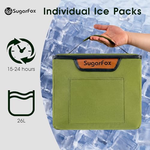 Car Trunk Organizer for SUV, Heavy Duty Waterproof Trunk Organizer, Foldable Collapsible Car Organizer with Cooler, Multi-Compartment Large Trunk Organizer (95L), Green-M003 - view 3