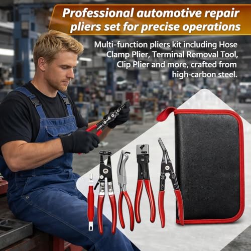 5PCS Automotive Electrical Disconnect Pliers Kit with Leather Storage Case - view 3