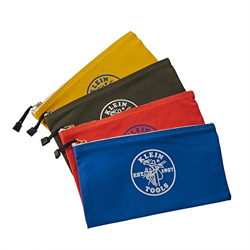 5140 Canvas Zipper Bag, Tool Pouch, Bank Deposit Utility Bag, 12.5 x 7-Inch, Olive/Orange/Blue/Yellow 4-Pack - view 2