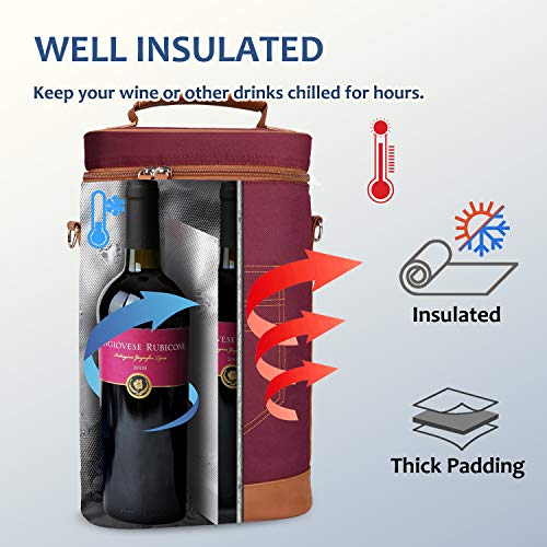 2 Bottle Insulated Wine Tote Carrier Bag - view 2