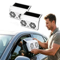 Solar powered car ventilator fan, solar powered car window fan (white2)