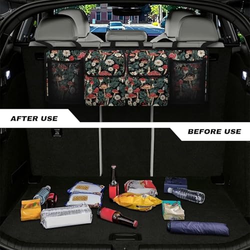 Floral Mushroom Car Trunk Organizer Foldable Backseat SUV Organizer Multifunctional Storage Carrying Caddy Tool Tote Bag Storage Bag for Camping - view 4