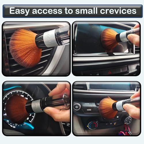 Car Interior Dusting Brush Dust Sweeping Soft Bristle Brush for Car Interior Dash Duster Small Dust Cleaning Brush for Car Vent Dust Remover Microfiber Mini Duster for Car Detailing Brushes - view 5
