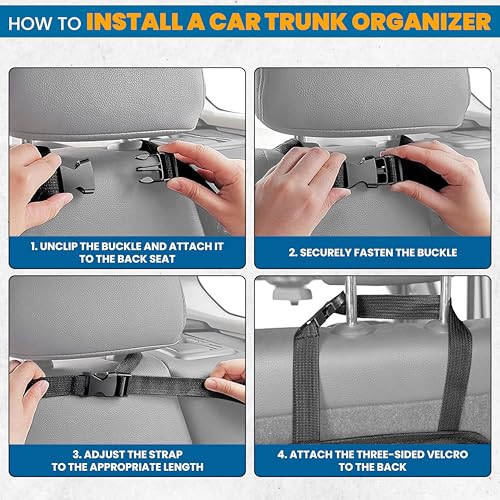 Backseat Trunk Organizer | 42 x20 Inches Car Storage with 9 Spacious Pockets | Waterproof, Heavy-Duty Hanging Organizer for SUVs, Trucks & Hatchbacks | Space-Saving, Foldable & Easy to Install - view 5