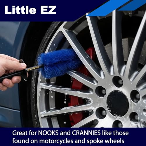 Brush Little - Wheel Rim Cleaner for Cars, Bike, Trucks, Motorcycle, and Other Vehicles. Non-Scratch Auto Detailing Tool, Easily reaches Nook and Crannies - view 4
