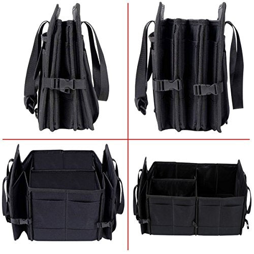 Multipurpose Car Trunk Organizer with Straps,Non-Slip Waterproof Bottom,Durable Collapsible Adjustable Compartments Cargo Storage,Upgraded Handle,AK-072 - view 3