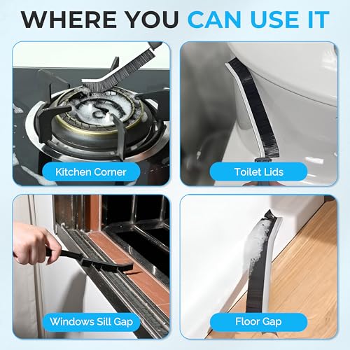 7Pcs Crevice Cleaning Brush, Gap Brush for Cleaning Hard Bristle Cleaning Tools for Baseboard Mesh Screen Sliding Door Track, Bathroom, Shower, Window, Household Use Scrub Brushes for Deep Cleaning - view 4