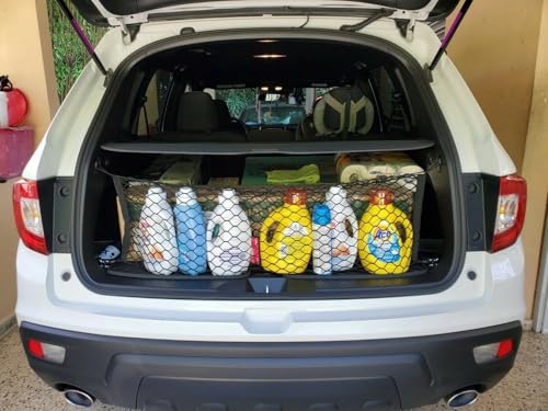 Trunk Organizer Cargo Net for Honda Passport 2019-2025 – Envelope Style Cargo Net for SUV – Premium Mesh Elastic Car Trunk Organizer Vehicle Carrier Storage – Compatible with Passport - view 4