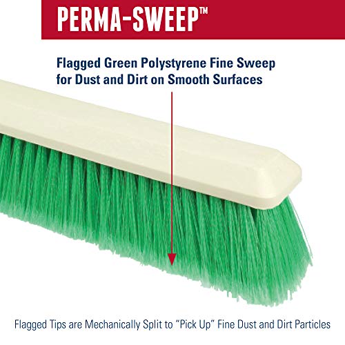 42164 Perma-Sweep Polystyrene Fine Sweep Floor Brush, 2-1/2" Width, 24" Overall Length, Green - view 3