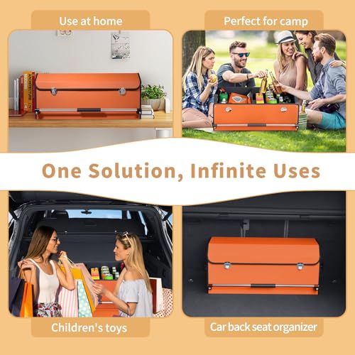Car Trunk Organizer Leather Car Storage Organizer with Lid Car Organizer - view 5