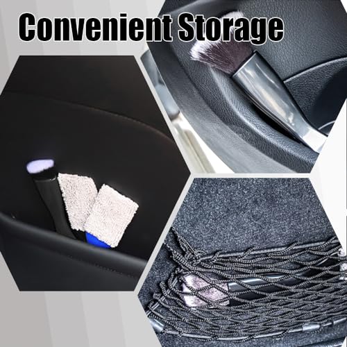 Double Head Brush for Car Clean, Cleaning Brush, Soft Car Detailing Brush, Universal Car Air Vent Cleaner Car Interior Accessories Fit for Cleaning Panels, Air Vent, Leather, Computer (Black) - view 5
