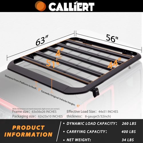 Aluminum Half Roof Rack for 2007-2018 Jeep JK JKU, 400lb Capacity - view 3