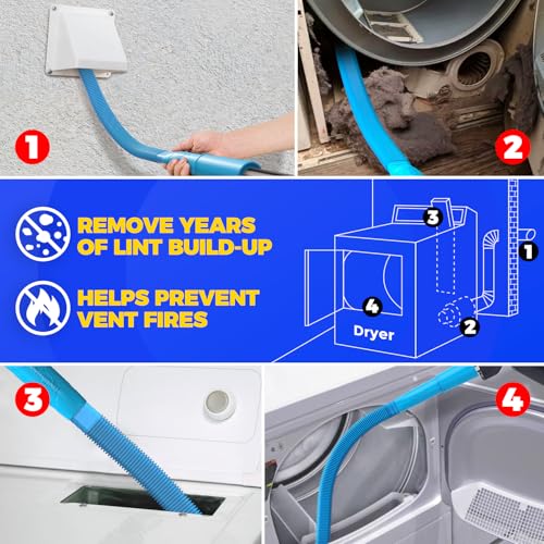 35FT Dryer Vent Cleaner Kit 58Pcs - Lint Remover Brush Vacuum Tools - view 4