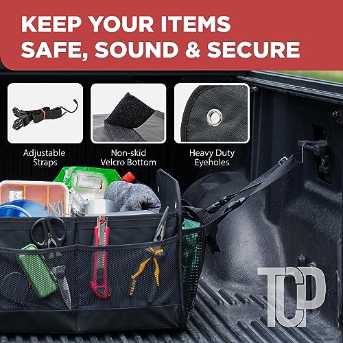 Car Trunk Organizer for SUV, Truck & Auto Cargo Storage, Foldable, Grey, XL - view 6