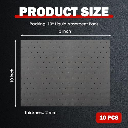 10PCS 13"x10.1" Oil Absorbent Pads for Car,Essential Car Oil Spill Mat Serve to Adsorb Oils & Fluids,Reusable Cars Oils Pads for Garage & Under Vehicles Automotive Accessories - view 2