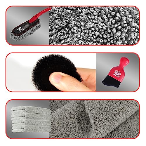 Car Interior Detailing Kit - Red Duster & Brush, Towel - view 5