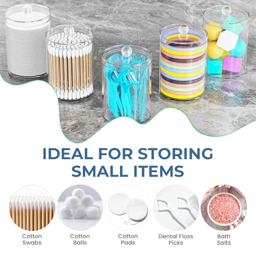 Bathroom Counter Organizers and Storage with 3 PCS Qtip Holder (White) - view 6