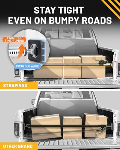 Ratcheting Cargo Bar 44"-74", Non-Slip Truck Bed Divider, Easy Setup, Strong 1.25" Tube, Adjustable Stabilizer for Pickup Trucks - view 2
