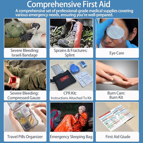 Waterproof First Aid Kit -Complete Trauma Gear With Labeled Storage, MOLLE System&CPR Kit, Practical Medical Kit For Boating, Marine, Camping, Hurricane, Vehicle And Household Emergency - view 4
