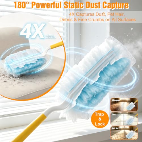 60PCS Disposable Duster Refills Compatible with Swiffer with 1 Short Handle - view 4