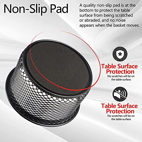 5-Pack Stackable Mesh Desk Organizer Bins - Durable Storage Containers for Paper Clips, Rubber Bands, and Office Supplies, Black - view 2