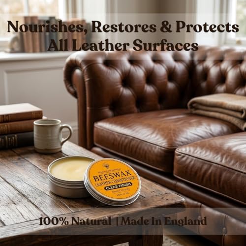 Premium Beeswax Leather Conditioner & Balm – Hand-Poured Natural Restorer for Boots, Bags, Jackets, Furniture, Car Seats & More – Cleans, Conditions & Protects – 1.0 Fl Oz - view 2