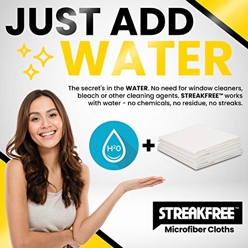 Microfiber Glass Cleaning Cloths – 5 Pack 16x16 Lint Free Window & Mirror Cloths – Just Add Water, No Chemicals, Streak-Free Shine - view 3