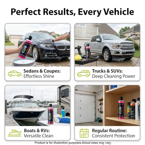 Care Car-Shampoo and Soap - Car Detailing Kit Essential - Vehicle Cleaning Supplies - Produces Thick, Foamy Suds - Gentle on Wax and Sealants, 16 Oz. - view 4