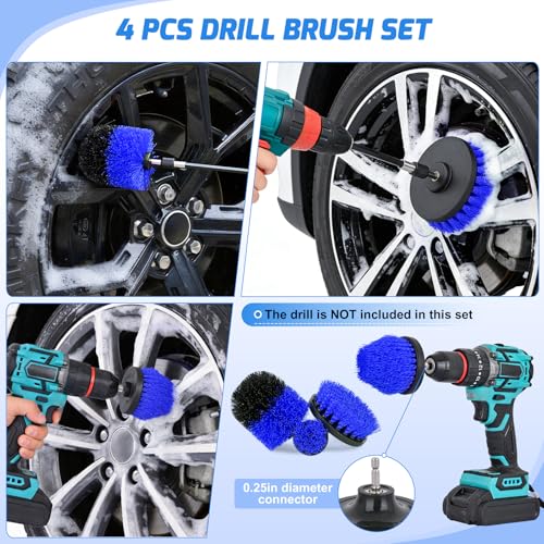 52PCS Car Detailing Kit for Interior Exterior Car Care, Blue - view 6