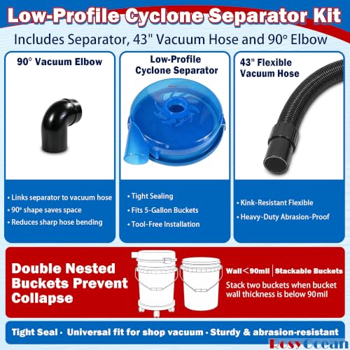 Low Profile Cyclone Dust Separator, 2.5" Vacuum Dust Collector - view 3