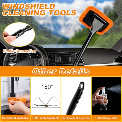 Car Wash Detailing Kit Cleaning Set with Foam Gun Sprayer, Long-Handle Brush, Large Wash Mitt, Towels, Complete Interior & Exterior Car Washing Supply Set (Orange) - view 7