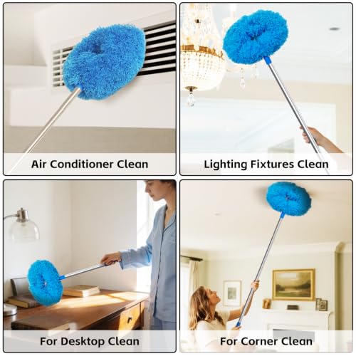 Ceiling Fan Cleaner Duster with 13-48 in Extension Pole, Blue - view 6